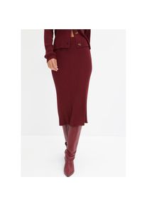 bonprix, Damen, Strickrock 3/4-L&auml;nge, mit Viskose, rubinrot, 52/54 (XXL), rubinrot, Strickrock von bonprix f&uuml;r angenehmen Tragekomfort