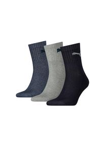 Puma Sportsocken &raquo;short crew&laquo; 3 Stk. tlg. gepolsterte Frottee-Sohle, atmungsaktiv blau, Gr&ouml;&szlig;e 39-42