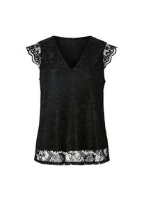 Pieces Spitzentop &raquo;PCOLLINE SL LACE V-NECK TOP WVN NOOS&laquo; schwarz, Gr&ouml;&szlig;e L