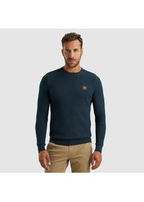 PME-Legend PME LEGEND Rundhalspullover &raquo;Crewneck collar cotton mouline&laquo; mit Logostickerei grau, Gr&ouml;&szlig;e M