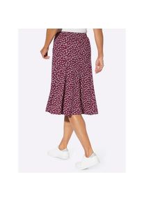 CLASSIC, Damen, Jerseyrock, bordeaux-wei&szlig;-bedruckt, 46, bordeaux-wei&szlig;-bedruckt, bequeme Schlupfform