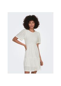 Jacqueline de Yong JDY, Damen, Minikleid &raquo;CARLA CATHINKA S/S DRESS JRS NOOS&laquo; Kunstfaser, regular fit, Cloud Dancer, XS - N-Gr, Pflegeleicht und komfortabel aus Polyester