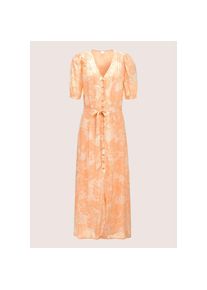 Madeleine Mode MADELEINE, Damen, Midikleid &raquo;Kleid Durchgekn&ouml;pftes Sommerkleid mit floralem Print&laquo;, pfirsich / wei&szlig;, N + K Gr, 40 -N + K Gr, pfirsich / wei&szlig;, 