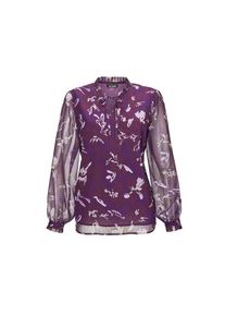 GOLDNER, Damen, Chiffonbluse &raquo;Bluse&laquo;, beere / gemustert, 44, beere / gemustert, Pflegeleichter, zarter Chiffon