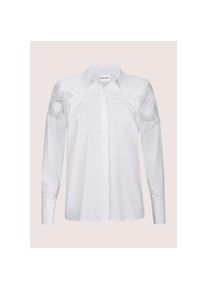 Madeleine Mode MADELEINE, Damen, Hemdbluse &raquo;Bluse Hemdbluse mit Spitze&laquo;, wei&szlig;, 46, Verspielte Spitzen-Details an den &Auml;rmeln