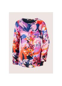 Madeleine Mode MADELEINE, Damen, Langarmbluse &raquo;Bluse Seidenbluse mit Floral-Druck&laquo;, pink / multicolor, 42, pink / multicolor, U-Boot-Ausschnitt