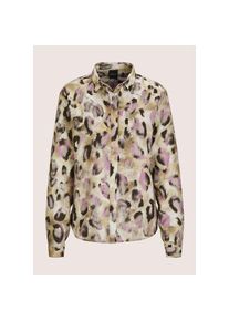 Madeleine Mode MADELEINE, Damen, Langarmbluse &raquo;Hemdbluse Modische Bluse mit Animal-Print&laquo;, schwarz / malve / multicolor, 38, schwarz / malve / multicolor, Flie&szlig;ender