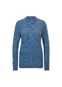 GOLDNER, Damen, Rundhalspullover &raquo;Kurzgr&ouml;&szlig;e H&uuml;ftlanger Langarmpullover, Zopfstrick&laquo;, blau / gemustert, 22, blau / gemustert, Pflegeleichtes, 