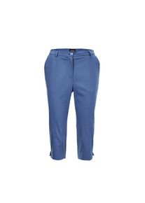 GOLDNER, Damen, Caprihose &raquo;Kurzgr&ouml;&szlig;e Sportive Capri-Hose aus Satin&laquo;, schieferblau, K-Gr, 23 - K-Gr, schieferblau, Praktische G&uuml;rtelschlaufen