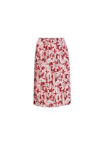 GOLDNER, Damen, Jerseyrock &raquo;Kurzgr&ouml;&szlig;e Gemusterter Jerseyrock mit Schlupfbund&laquo;, koralle / wei&szlig; / gemustert, 25, koralle / wei&szlig; / gemustert, L&auml;nge: 64 