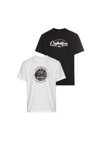 Quiksilver, Herren, T-Shirt &raquo;FLYING DISC UNDERTO SHORT SLEEVE PACK YM&laquo; 2 Stk. Doppelpack T-Shirt mit Print, wei&szlig; + schwa, 3XL, wei&szlig; + schwa, T-Shirt 