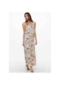 Only, Damen, Maxikleid &raquo;ONLWINNER S/L MAXI DRESS NOOS PTM&laquo; Materialmix, regular fit, Cloud Dancer AOP:BLURRY FLOWER, N-Gr, 34XS -N-Gr, Cloud Dancer 