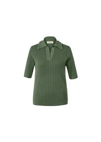 Tchibo - Gerippter Kurzarm-Pullover - Damen - Gr. L - gr&uuml;n