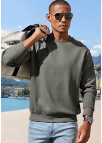 John Devin Herren Sweatshirt in salie ,maat S (44/46), Witt, 83% Katoen, 16% Polyester, 1% Elastan