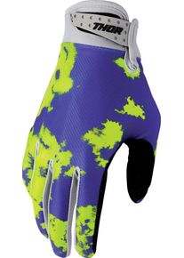 Thor Launchmode Bleach, guantes juventud , color: Gris/Amarillo Ne&oacute;n/Lila , tama&ntilde;o: L