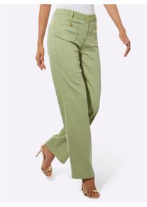 Dames Jeans met wijde pijpen in lindegroen ,maat 18, WITT, 56% Katoen, 19% Polyester, 14% Lyocell, 10% Viscose, 1% Elastan