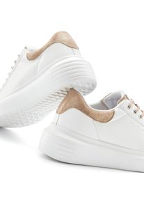 Lascana Dames Sneaker in wit ,maat 41, Witt, 100% Leer