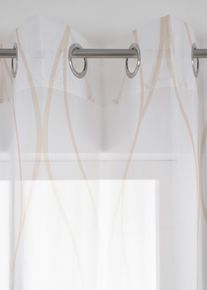 bonprix Firana ze wzorem fali, r&oacute;wnież bardzo długa (1 szt.), biały, Wys./szer. 145/144 cm