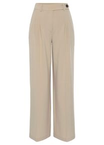 Lascana Dames Palazzo-broek in zand ,maat 34, Witt, 64% Polyester, 64% Polyester, 4% Elastan