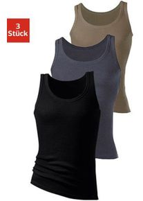 H.I.S. Heren Tanktop in olijfgroen, zwart, antraciet ,maat XS, Witt, 100% Katoen