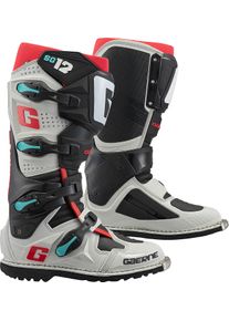 Gaerne SG-12 Enduro Gravel, bottes , couleur: Gris/Noir/Rouge/Turquoise , taille: 42 EU