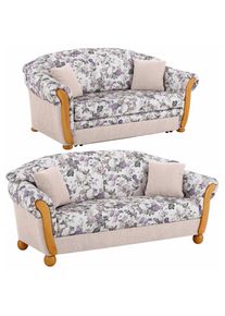 Home Affaire Polstergarnitur &raquo;Milano, bequem durch Federkern, Landhaus Stil, geschwungene Armlehnen&laquo; 2 Stk. tlg. 2-Sitzer und 3-Sitzer