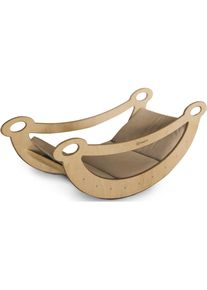 BABYGO Wippe &raquo;Woodland Bogenwippe, Seesaw mit Polstereinlage&laquo; Made in Europe, FSC - sch&uuml;tzt Wald