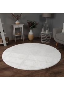 Paco Home Fellteppich &raquo;Kunstfell Soft 380&laquo; rund 14 mm H&ouml;he Langflor, Kuschelteppich - besonders weich, Uni-Farben