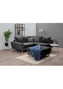 Home Affaire Ecksofa &raquo;Rice L-Form, B: 223 cm - OTTO. Verl&auml;ssliche Qualit&auml;t.&laquo; Set: Sofa & Hocker, mit 3 Zierkissen, Federkern