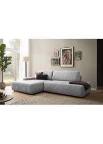 Home Affaire Ecksofa &raquo;TORGE, Schlafsofa Cord, Samtvelours u. Strukur fein, Couch in L-Form&laquo; Schlaffunktion und Bettkasten, Liegefl&auml;che: 210x125 cm, 