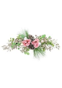 I.GE.A. Kunstblume &raquo;Tischgesteck P&auml;onie&laquo; Aufleger Eukalyptus, Zapfen, Tischdeko Weihnachtsdeko Weihnachtsblumen