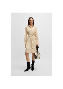 BOSS Orange Blusenkleid &raquo;Delegant Premium Damenmode&laquo; Eingrifftaschen mit Tailleng&uuml;rtel beige, Gr&ouml;&szlig;e 34