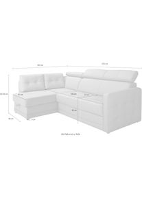exxpo - sofa fashion Ecksofa &raquo;Arles, Federkern, OTTOs Choice, zeitlos, Breite 225cm, L-Form&laquo; wahlweise mit Bettfunktion und Bettkasten, inkl. 