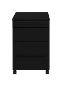 Germania Rollcontainer &raquo;Mailand, mit 4 Schubladen, optional mit Schubladend&auml;mpfung,&laquo; Utensilienfach, 42x63 cm, Made in Germany