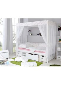 Ticaa Himmelbett &raquo;Lino&laquo; Himmelbett, inkl. Schubkasten und Rollrost
