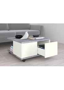 FMD Couchtisch &raquo;Twin&laquo; Schubladen als Push-to-open, viel Staur., mit Rollen, Breite: 70 cm