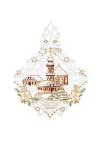 W. Reuter & Sohn - Plauener Spitze Fensterbild &raquo;Kirche&laquo; Made in Germany