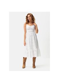 Lascana Midikleid mit sommerlicher Lochstickerei wei&szlig;, Gr&ouml;&szlig;e 40