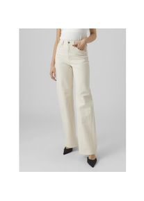V&eacute;ro Moda Vero Moda Straight-Jeans &raquo;VMTESSA HR WIDE STR JEANS ECRU GA&laquo; beige, Gr&ouml;&szlig;e 31