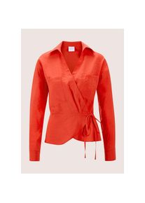 Madeleine Mode MADELEINE Langarmbluse &raquo;Bluse Wickelbluse mit Sch&ouml;&szlig;chen&laquo; orange, Gr&ouml;&szlig;e 40