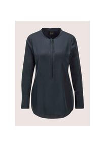 Madeleine Mode MADELEINE Hemdbluse &raquo;Bluse Lange Seidenbluse in kragenloser Form&laquo; blau, Gr&ouml;&szlig;e 38