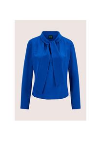 Madeleine Mode MADELEINE Langarmbluse &raquo;Seidenbluse Elegante Bluse mit V-Ausschnitt&laquo; blau, Gr&ouml;&szlig;e 46