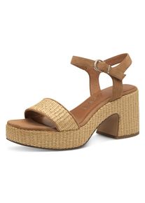 Tamaris Sandalette , Blockabsatz, Plateau, Riemchensandale mit Touch it-Ausstattung braun, Gr&ouml;&szlig;e 38