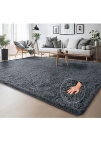 my home Hochflor-Teppich &raquo;Serville&laquo; rechteckig 37 mm H&ouml;he Kuschelteppich, Uni Farben, sehr weicher Flor, Wohnzimmer