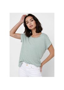 Only Kurzarmshirt &raquo;ONLMOSTER STRIPE S/S O-NECK TOP JRS NOOS&laquo; gestreift, l&auml;ssig geschnitten, Jersey, Rundhals, Viskosemischung gr&uuml;n, Gr&ouml;&szlig;e S (36)