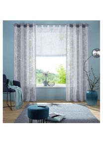 my home Raffrollo &raquo;Anna&laquo; mit Schlaufen Halbtransparent, Ausbrenner, Viskose