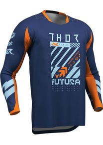 Thor Launchmode Futura, maillot , couleur: Bleu Fonc&eacute;/Bleu Clair/Orange , taille: XL