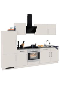 Wiho-K&uuml;chen wiho K&uuml;chen, K&uuml;chenzeile &raquo;Cali&laquo; ohne E-Ger&auml;te, Breite 280 cm, K&uuml;che: natur + Korpus: cashmerefarben + Arbeitsplatte: Granit grau,