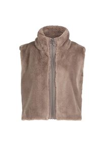 Betty Barclay, Damen, Fellimitatweste &raquo;Pl&uuml;schweste mit Rei&szlig;verschluss&laquo;, Braun, 46, Braun, Passform: Gerade