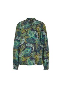 GOLDNER, Damen, Schlupfbluse &raquo;Bluse aus flie&szlig;endem Viskose-Satin&laquo;, smaragd / gemustert, 46, smaragd / gemustert, Paisley-Print in schmeichelnden 